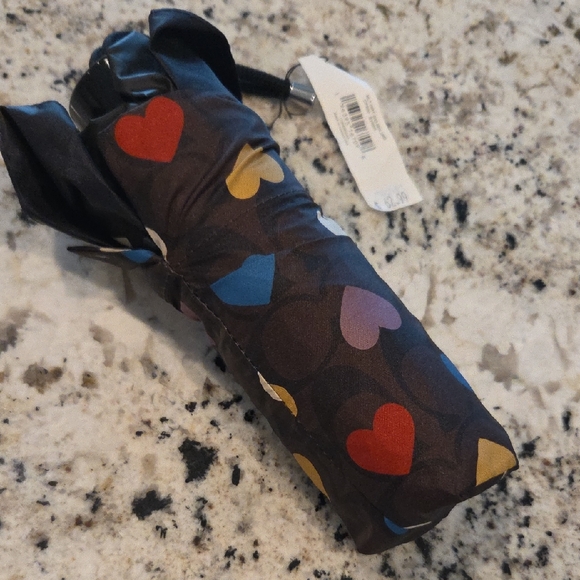 COACH Heart Patterned Umbrella - Picture 1 of 9